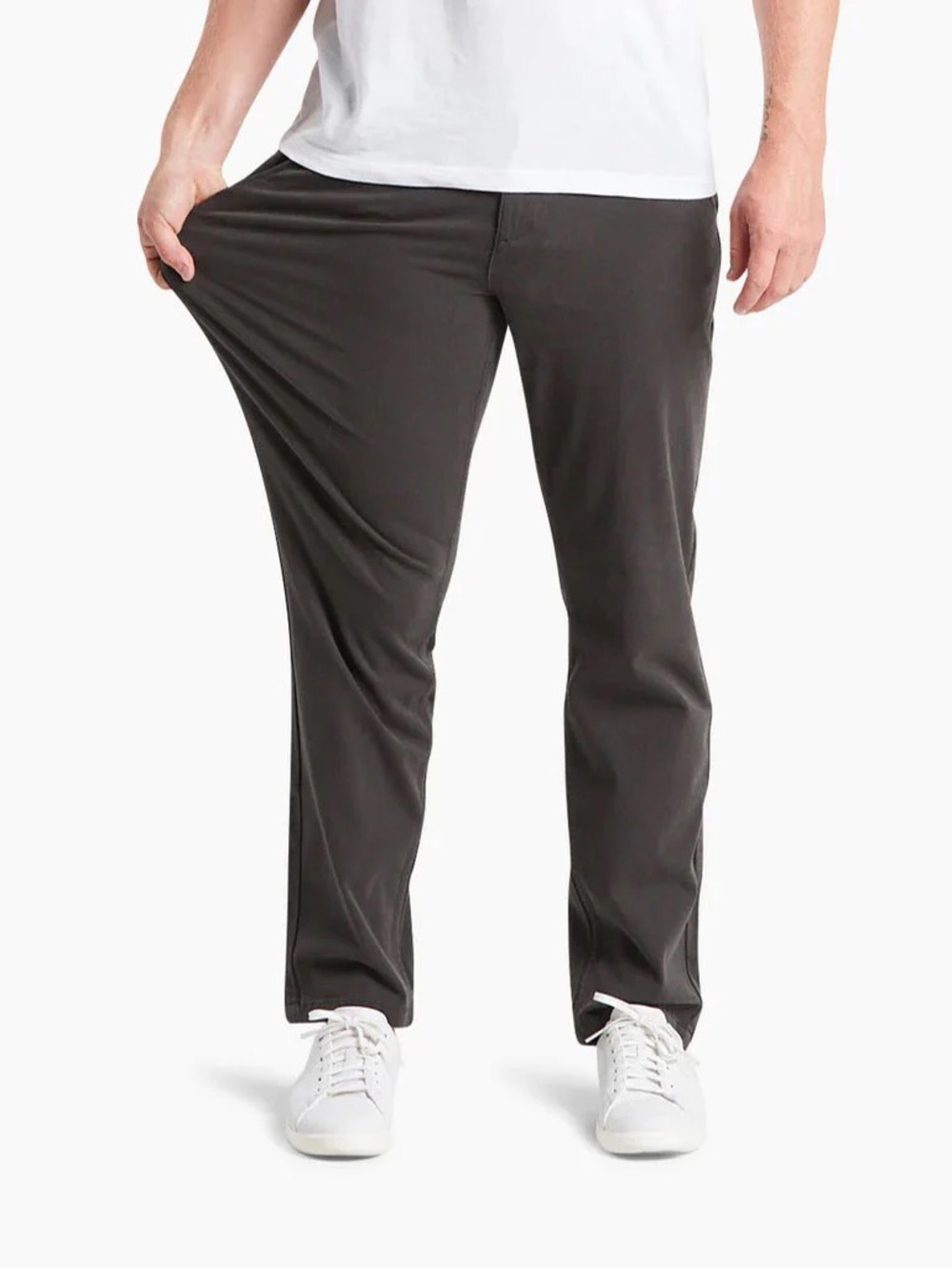 Mugsy The Brooks Chino Stretch Classic Fit Pants in Charcoal 36 x 30